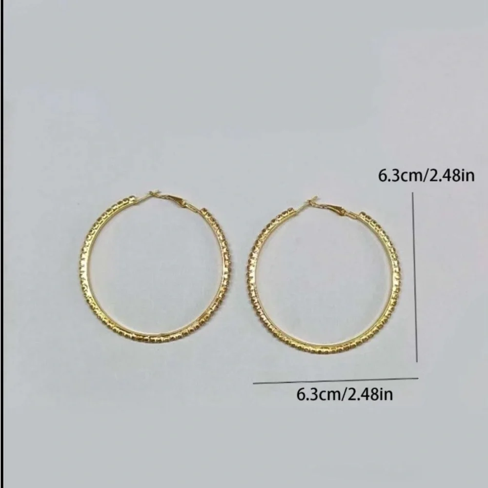 Elegant Gold Hoop Earrings with Crystals